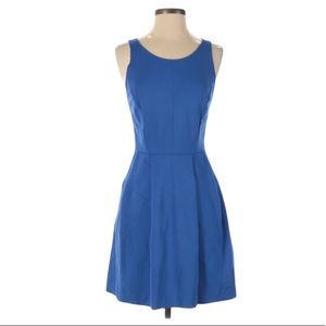 J. Crew Prussian Blue Textured Cotton A-Line Dress Style 50344